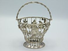 A 1771 George III London silver sugar basket by Wi