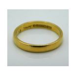 A 22ct gold band, 3.4g, size N/O