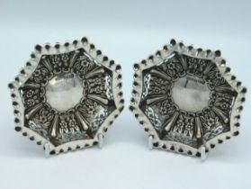 A pair of 1904 Edwardian Sheffield silver bonbon dishes by John Henry Potter, 110mm diameter, approx