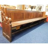 An oak church pew from St. Cleer church designed b