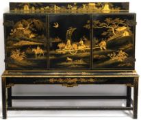 An early 20thC. antique Chinese lacquerware cabine