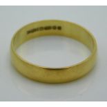 An 18ct gold band, 2.1g, size M/N