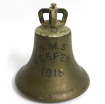 A WW1 & WW2 bronze ships bell from HMS Vesper, dat