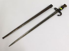 A 19thC. French 1876 pattern bayonet & scabbard, 6