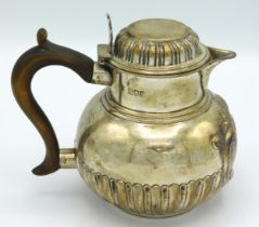 A 1916 London silver bachelors teapot by Charles Stuart Harris, 140mm tall, approx. 385g