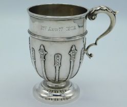 An Edwardian Birmingham silver christening cup by