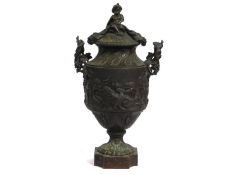 A 19thC. Grand Tour bronze lidded urn, probably Fr
