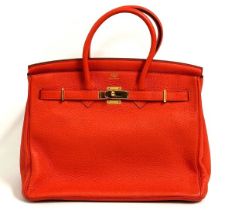 A 2013 Hermès Birkin 35 Rouge Togo top handle bag,