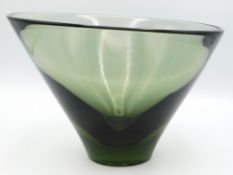 A Holmegaard asymmetrical art glass bowl by Per Lü