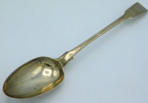 A George III 1791 London silver basting spoon by George Smith & William Fearn, monogrammed E.B.B, 30