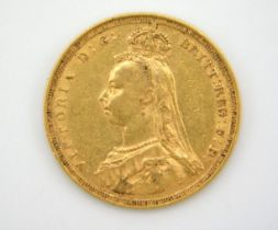 An 1887 Victoria Jubilee head full gold sovereign