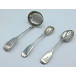 An 1865 Victorian Exeter silver sauce ladle by Tho