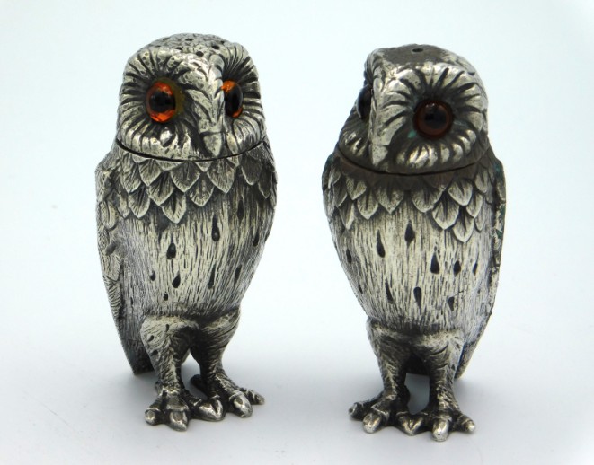 A novelty pair of mid century 1966 London silver s