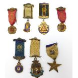Seven silver masonic medals including Queen Victor