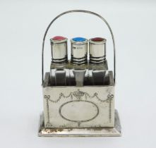 A 1914 Birmingham silver miniature scent bottle Tantalus by Cohen & Charles, currently lacking origi