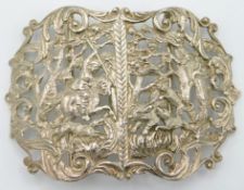 A 1900, Victorian, London silver nursing belt buck