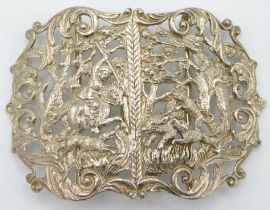 A 1900, Victorian, London silver nursing belt buck