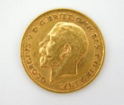 A 1911 George V half gold sovereign