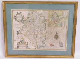 A 1610 John Speed map of County of Leinster, Irela