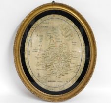 A George III sampler of the map of Britain by E. M