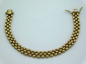 A boxed 9ct gold bracelet, 7in long, 16g