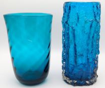A Whitefriars 9691 bark effect glass vase by Geoff