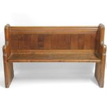 An oak church pew from St. Cleer church designed b