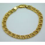 A 9ct gold bracelet, 4.4g, 7.375in long