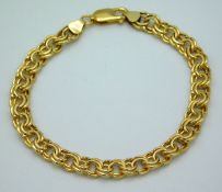 A 9ct gold bracelet, 4.4g, 7.375in long