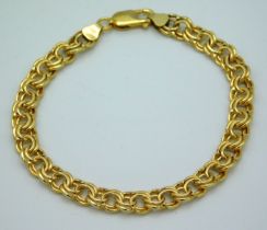 A 9ct gold bracelet, 4.4g, 7.375in long