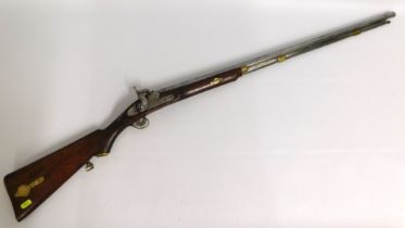 A 19thC. Enfield percussion rifle with steel & bra