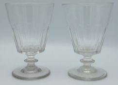 Two large matching 19thC. ale glass rummers, 153mm