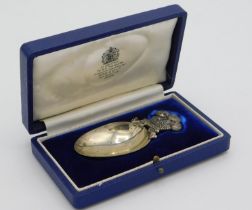 A cased 1968 London silver caddy spoon by Asprey &