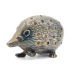 A 1905 Edwardian Birmingham silver pin cushion modelled as a hedgehog by Levi & Salaman, 43mm wide,