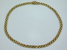 A boxed 9ct gold chain, 16.5in long, 17.7g
