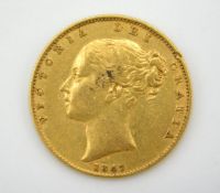 An 1847 Victoria young head full gold sovereign