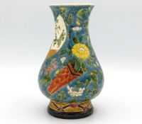 A c.1900 Fischer Budapest pottery polychrome vase,