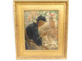 Harry Fidler (1856-1935), a gilt framed oil on can