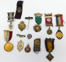 A quantity of masonic badges & medals including se