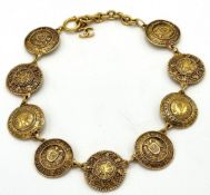 A 1990-1991 Chanel 24ct gold plated medallion neck