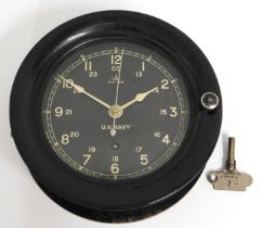 A Seth Thomas vintage US Navy marine clock, possib