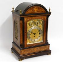 An impressive, 19thC. three train chain fusee, rosewood cased bracket clock with silvered & brass di