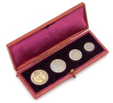 A 1902 Edward VII silver Maundy Money set