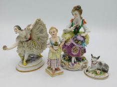 A 19thC. Meissen porcelain figure of woman present