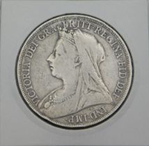 An 1897 Victoria silver crown