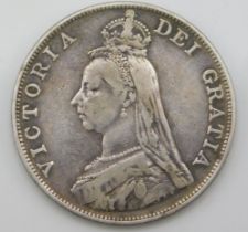 An 1887 Victoria silver double florin