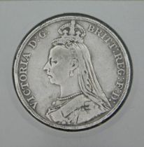 An 1892 Victoria silver crown