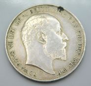 An Edward VII 1902 silver crown, good quality grad