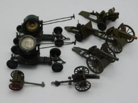 Eight field guns & two spotlight lights including