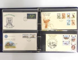 A Falkland Islands first day cover album, sixty si